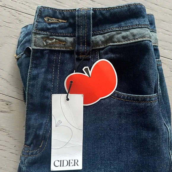 [NEW] Cider High Waist Wide Leg Dark Blue Jeans - Picture 2 of 5